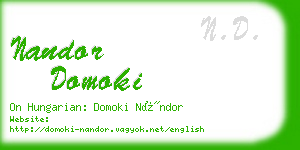 nandor domoki business card